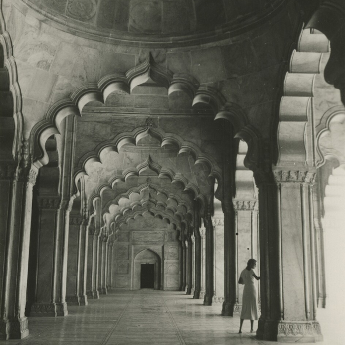 In 1935, Doris Duke married James&nbsp;&ldquo;Jimmy&rdquo; H.R.&nbsp;Cromwell and embarked on a honeymoon tour of the world, spending significant time in the Middle East and Asia. She is pictured here in a mosque in India, where her two-month sojourn in the country ignited a lifelong romance with the art and design of the region.&nbsp;&nbsp;